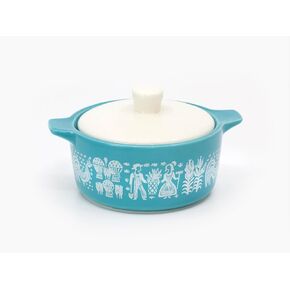 Ceramic Trinket Box with Lid – Butterprint Vintage-Inspired Mini Casserole Jewelry Box, Pink Keepsake Box in Saudi Arabia