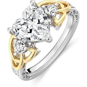 MOOSEA Moissanite Engagement Rings for Women, 925 Sterling Silver with Rhodium Plating Wedding Rings for Women, Heart Shaped Celtic Knot Moissanite Wedding Band Jewelry in Saudi Arabia