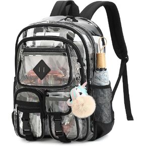 Clear Backpack Heavy Duty for Girls Boys, See Through Transparent Kids Bookbag for School Work Stadium Sport Travel Coffee in Saudi Arabia