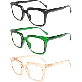 MMOWW 3 Pack Reading Glasses for Women Men Sqaure Frame Blue Light Blocking Readers Spring Hinges in Saudi Arabia