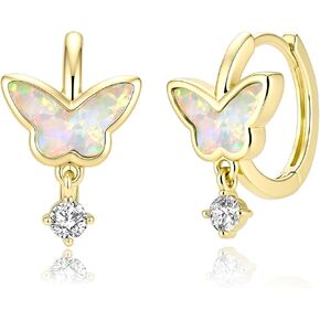 Butterfly Earrings for Women, 14K Gold Plated, Fashion Jewelry Butterfly Hoop Earrings Gifts in Saudi Arabia