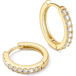 Chantel Yorke 14K Gold Hoop Earrings for Women 14K Gold Earrings for Women Gold Hoop Earring for Womens Hoops Refined Shine to Classic Design with Cubic Zirconia Hoops Earring for Womens 12/14/16/20/25/30mm in Saudi Arabia