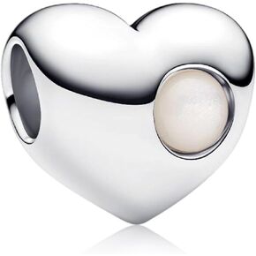 Birthstone Charm, Heart Charm Bead with CZ, for Anniversary Birthday Mothers Valentines Day Christmas Graduation, for Yourself Family Mom Friend Girlfriend Sister Grandma in Saudi Arabia