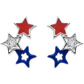 American Flag Earrings for Women 4th of July Red White Blue Stud Earrings 925 Sterling Silver Independence Day Patriotic Jewelry Gifts in Saudi Arabia