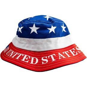 United States Bucket Hat in Red, White and Blue in Saudi Arabia