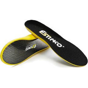 Estinko Carbon Fiber Performance Insoles - Customized Athletic Inserts for Basketball, Volleyball, Racquet Sports, Running & More, Shock Absorption (Men's 8.5-9/Women's 10.5-11, 10.87") in Saudi Arabia
