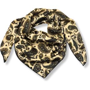 Wild Rag Pure Silk Scarf 36 inch Western Cowboy Bandana Square Silky Wild Rags,Sage Green,Cream & Navy Paisley Scarves for Men & Women in Saudi Arabia