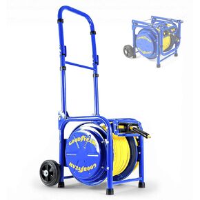 Goodyear Air Hose Reel Retractable 3/8" Inch x 100 Feet 300 Psi / 20 Bar Spring Driven Steel Elite Portable Quad Pod Heavy Duty Industrial Longest Premium Commercial Flex Hybrid Polymer in Kuwait