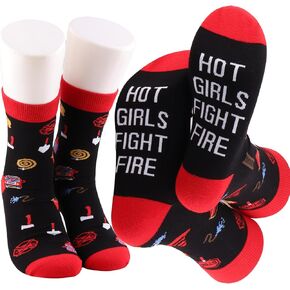 G2TUP Female Firefighter Socks Firewoman Gifts Female EMT Gifts Women In Fire Gift Fire Wife Socks in Kuwait