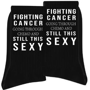 Fighting Cancer Chemo Socks - Inspirational Cancer Gifts for Chemo Patients, Still This Sexy Novelty Socks for Men Womens.（074） in Saudi Arabia