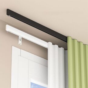 Ceiling Track Room Divider with Silent Rollers5.1M (16.7FT) WallMounted Black Curtain Rail for Living Room Bedroom Bathroom Privacy Solutions in Open Spaces in Saudi Arabia