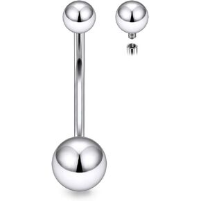 Long Belly Button Rings Hypoallergenic Titanium Belly Button Ring 14mm Internally Threaded Navel Rings for Women Long Bar Navel Piercing Jewelry 16G 14G in Saudi Arabia