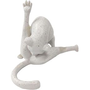 No Shame Cat Licking Butt Sculpture, Funny Cat Figurine Home Decor, Whimsical Kitty Ornaments Centerpiece, Artificial Resin Kitty Statues Decor Gifts for Cats Lovers, White Cat, 1 Piece in Saudi Arabia