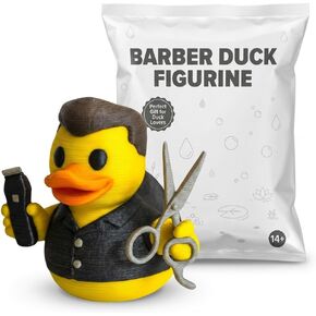 Barber Duck Collectible Figurine - Unique Hair Stylist Desk Decor with Scissors for Collectors and Duck Lovers - 3D Printed in Canada in Saudi Arabia