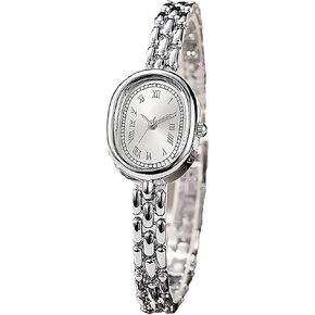 Watches for Women Elegant Oval Analog Quartz Wrist Watch with Metal Band Roman Numerals Dial Dainty Bracelet Women's Watch in Saudi Arabia