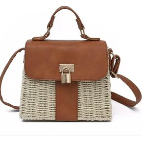 Women Straw Crossbody Shoulder Bag, Small Beach Bag Handbag Purse for Summer in Saudi Arabia
