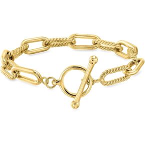 Ross-Simons 14kt Yellow Gold-Plated Paper Clip Link Toggle Bracelet in Saudi Arabia
