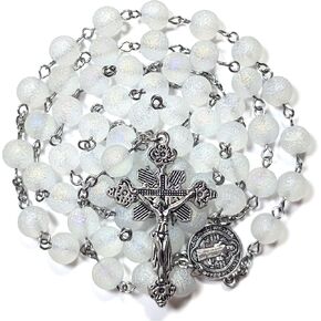 Rosary Beads Chaplet Multi Matte Dazzle Artificial Crystal Glass Rosery Cross Catholic gifts in Saudi Arabia