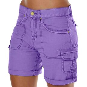 JiXiang Cargo Shorts Women High Waisted Casual Outdoor Lightweight Hiking Bottoms Knee Length Althletic Workout Gym Shorts in Saudi Arabia