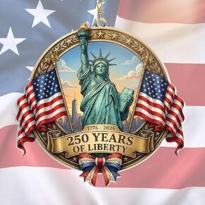 250th Anniversary Decorations Liberty Bell Decor - Acrylic Flat, Betsy Ross Flag Statue of Liberty Ornament, Historical USA Patriotic Decor 1776-2026, 4th of July Independence Day Gift in Saudi Arabia