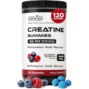 NSF Certified Kaitamin Creatine Monohydrate Gummies 5g – Sugar Free, Vegan, Halal, Non-GMO – Muscle, Strength, Recovery & Brain Health – for Women & Men – 120 Count, 30 Servings in Saudi Arabia