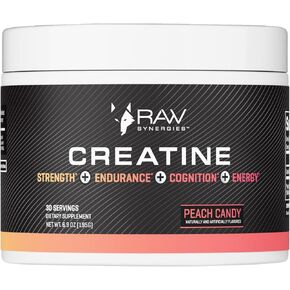 RAW Synergies Creatine Peach Candy 30 serv in Saudi Arabia
