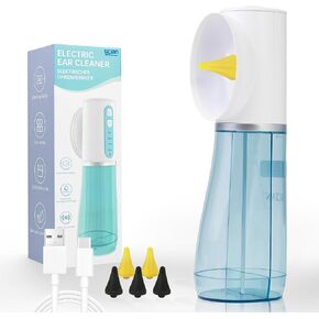 Scian Ear Wax Removal, Electric Ear Irrigation Flushing System, Water Powered Ear Cleaner Tool with 4 Pressure Settings, Safe & Effective Ear Cleaning Kit with 6 Tips, USB Rechargeable, IPX7, Blue in Saudi Arabia