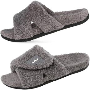 BCSTUDIO Women’s Orthopedic Slippers Arch Support Open Toe Plantar Fasciitis Memory Foam Fuzzy Women House Slippers in Saudi Arabia