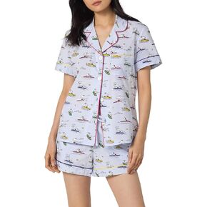 Bed Head PJs Womens Peanuts Snoopy Matching 2 Piece Pajama Set - 100% Cotton Button Down Pajamas - Sleep & Lounge Wear in Saudi Arabia