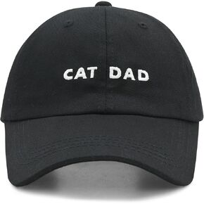 Cat Dad Hat Embroidered Baseball Cap for Men - Funny Cat Lover Gifts for Him, for Cat Dads Black in Saudi Arabia