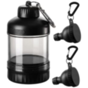 Set of 3 with 12oz Carabiner Clip and Base Capsule Box,50ml Protein Powder Container to Go, Protein Powder Travel Container, Plastic Protein Powder Container for Gym and Outdoor Activities in Saudi Arabia