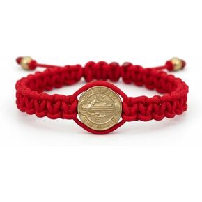 Men’s St. Benedict Red String Bracelet, Adjustable | Protection Against the Evil Eye & Negative Energy | Steel Gold Plated in Saudi Arabia