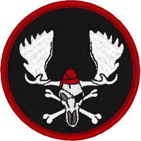Pirate Moose Skull 2.5" Diameter Round Embroidered Patch in Saudi Arabia