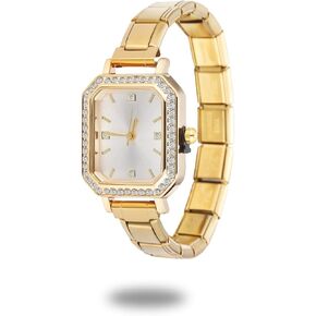 papasgix Italian Charm Bracelet Watches for Women Men Watch Charm Bracelet Band Square Watch Italian Charms Gold Silver Watches Compatible with 9MM Italian Bracelets Charms in Saudi Arabia