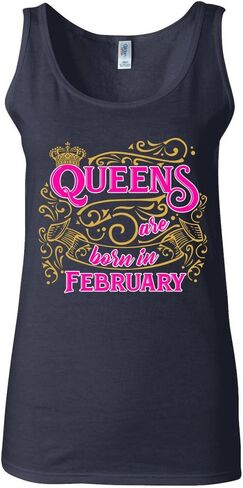 Junior Queens are Born in February Crown Funny Sleeveless Tank Tops in Saudi Arabia