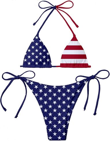 USA Country Flag Women Micro Sexy Bikini Bra Set Summer Beachwear Sexy Beach Two Pieces Bathing Suits in Saudi Arabia