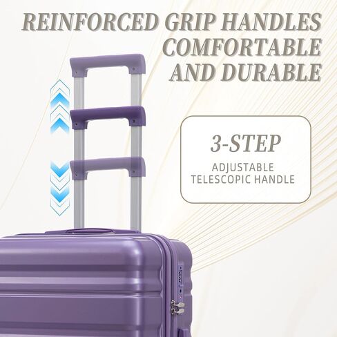Hardshell Luggage Sets, Lightweight Stripes Suitcases with Spinner Wheels, Purple-181 in Saudi Arabia