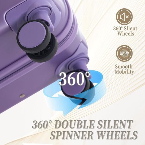 Hardshell Luggage Sets, Lightweight Stripes Suitcases with Spinner Wheels, Purple-181 in Saudi Arabia