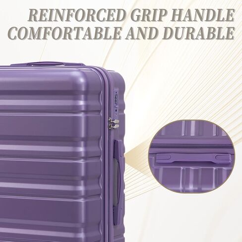 Hardshell Luggage Sets, Lightweight Stripes Suitcases with Spinner Wheels, Purple-181 in Saudi Arabia
