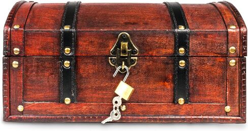 Handmade Pirate Treasure Chest with Combination Lock - 11.81x7.87x5.91 Inches Wooden treasure Box - Vintage Chest in Kuwait