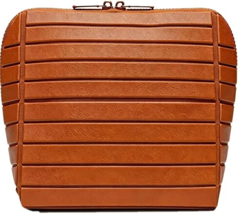 Travel Makeup Organizer Bag with Fold-Down Design, Adjustable Dividers, 27 Pockets & 3 Brush Holders, Large Capacity Cosmetic and Toiletry Organizer (Brown) in Kuwait