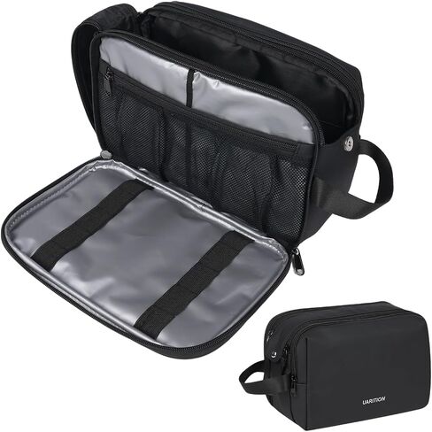uarition Toiletry Bag for Men, Travel Toiletry Organizer Dopp Kit, Water-Resistant Mens Toiletry Travel Bag for Shaving & Accessories, Black in Saudi Arabia