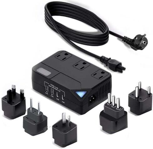 2000W International Travel Voltage Converter 220V to 110V with 2 USB+2-CSB Ports for Hair Straighteners in Saudi Arabia