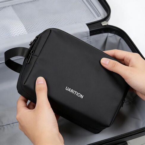 uarition Toiletry Bag for Men, Travel Toiletry Organizer Dopp Kit, Water-Resistant Mens Toiletry Travel Bag for Shaving & Accessories, Black in Saudi Arabia