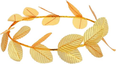 Bremorou 3 Pieces Laurel Crown, Gold Leaf Headband, Greek Roman Headpiece for Women Men Toga Costume Wedding Halloween Cosplay (Gold) in Kuwait