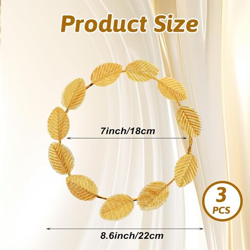 Bremorou 3 Pieces Laurel Crown, Gold Leaf Headband, Greek Roman Headpiece for Women Men Toga Costume Wedding Halloween Cosplay (Gold) in Kuwait