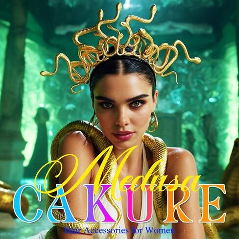 CAKURE ميدوسا عقال الذهب الأفعى خوذة الهالوين ميدوسا إكسسوارات الشعر للنساء والفتيات in Kuwait