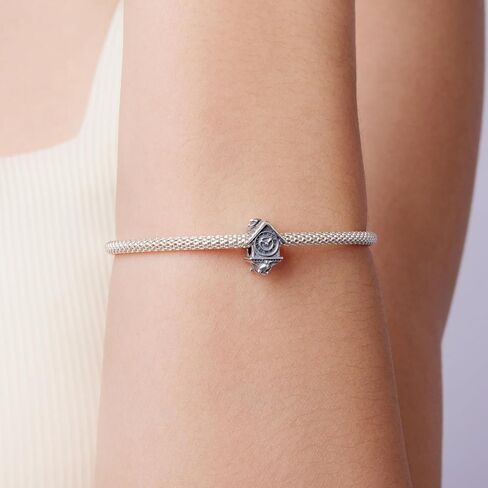 Cuckoo Clock Charm, 925 Sterling Silver Charm Bracelet Accessory, Compatible with 3mm-4.5mm Bracelet in Kuwait