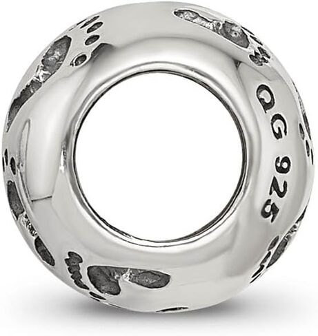The Black Bow Family Footprints Bead Charm in Antiqued Sterling Silver in Saudi Arabia