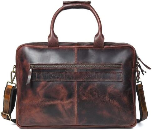 MaheTri Buffalo Leather Pilot Bag | Premium Leather Laptop Briefcase for Work & Travel | Trolley Strap, Padded Laptop Compartment, Front Pockets & Top Handle | Office & Cabin Carry-On Bag in Saudi Arabia